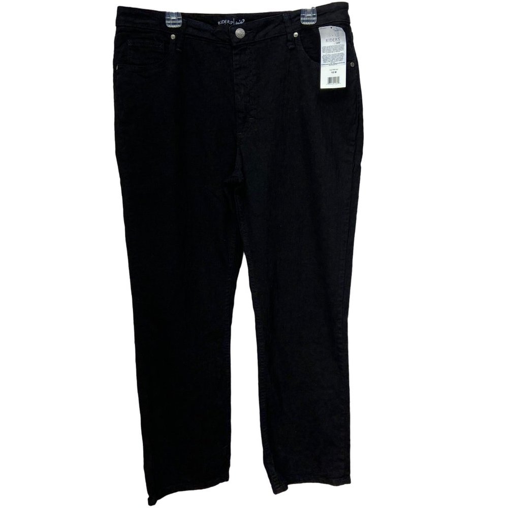 Lee Riders Indigo Deep Dyed Black Cropped Size 18M Pants‎